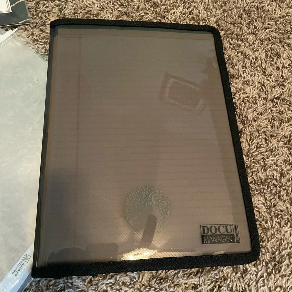 Assorted Office Supplies incl designer stationery clear portfolio plus